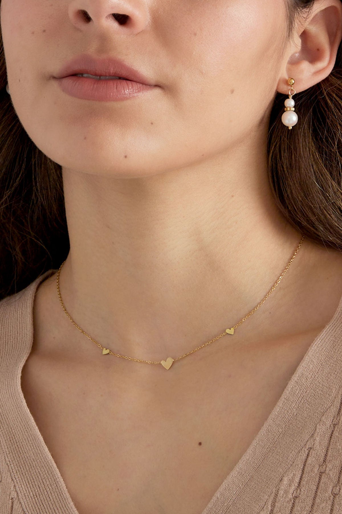 klasssieke ketting met hartjes
