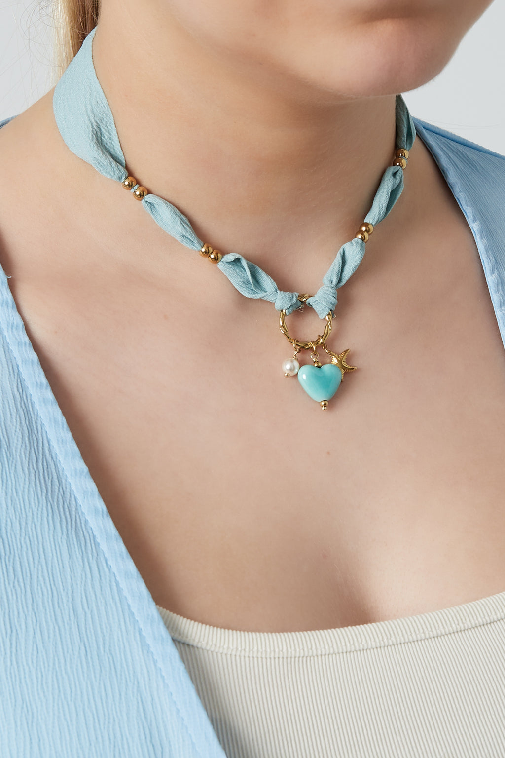 Flower Ketting - Licht blauw