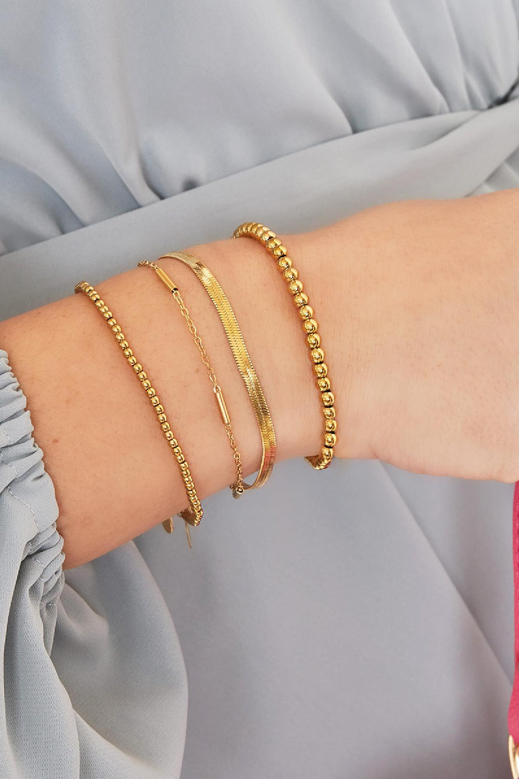 Roestvrij stalen armband dubbel geketend Zilver Stainless Steel