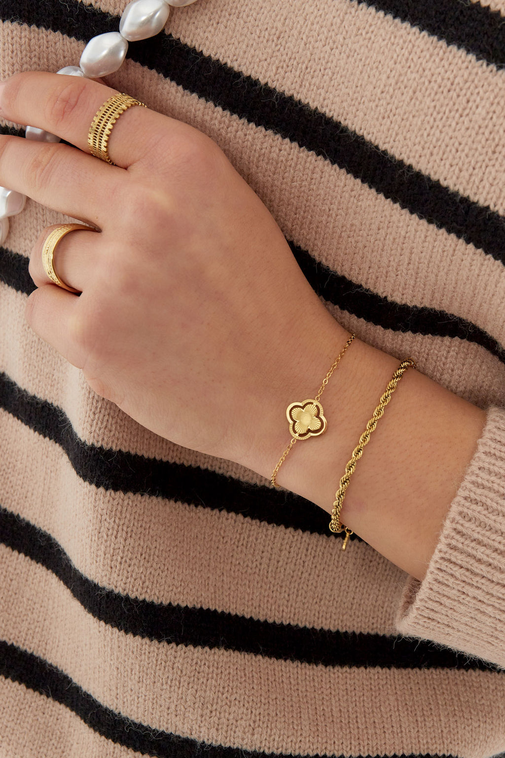 armband dubbele klaver