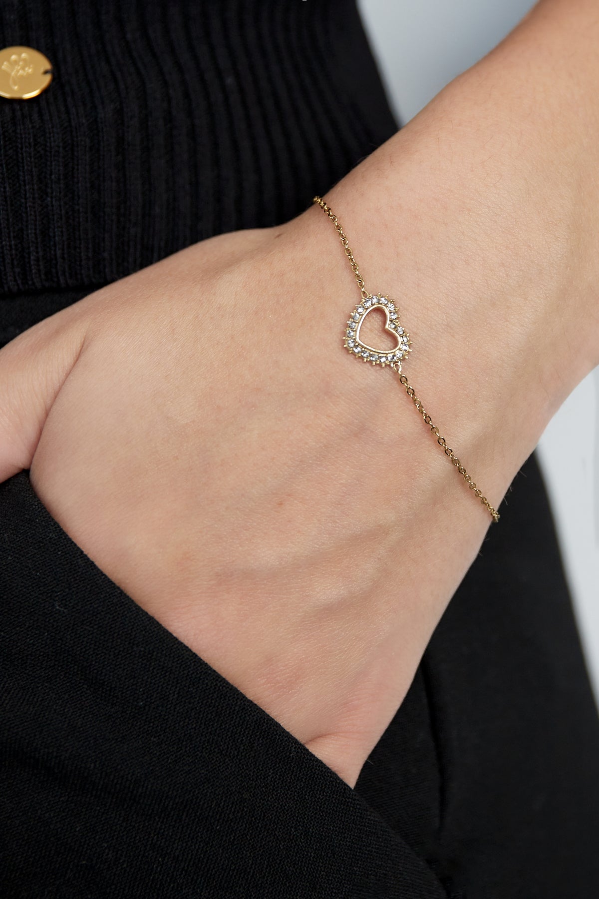 diamant hart armband