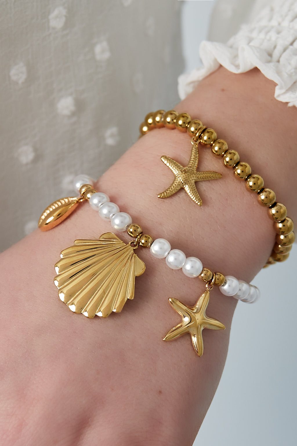 parel armband met zeebedels