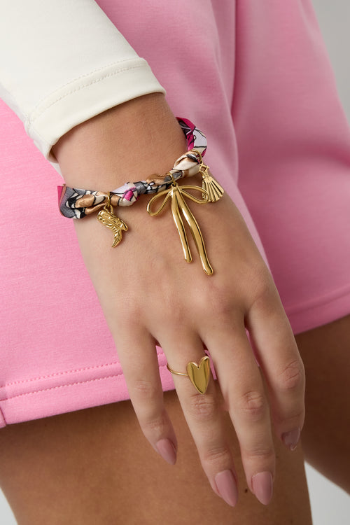 Armbanden met bedel van roestvrij staal met strik, casual, dagelijks, eenvoudig, serie, damessieraden