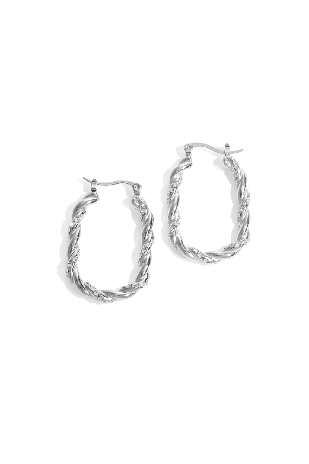Twisted Sparkle Hoop oorbellen
