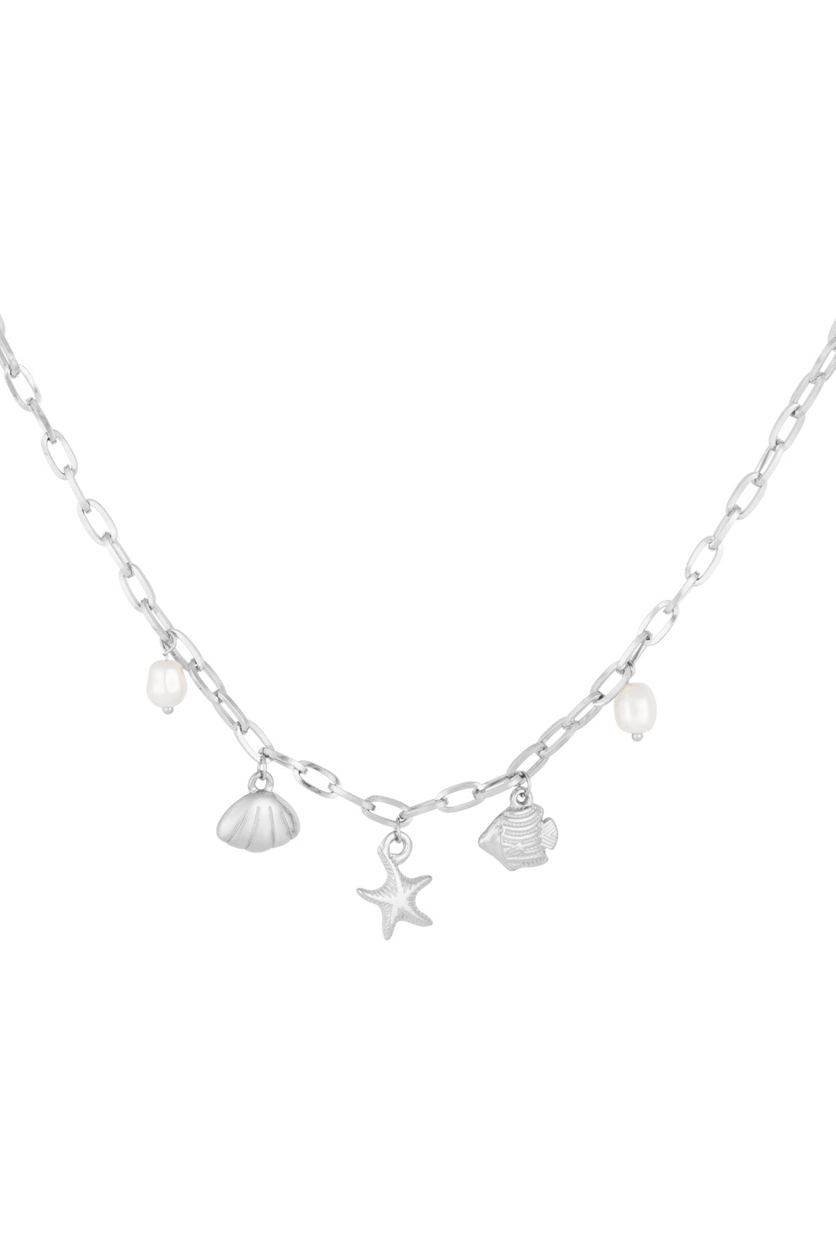 Korte ketting met strandbedels - Gold kleur