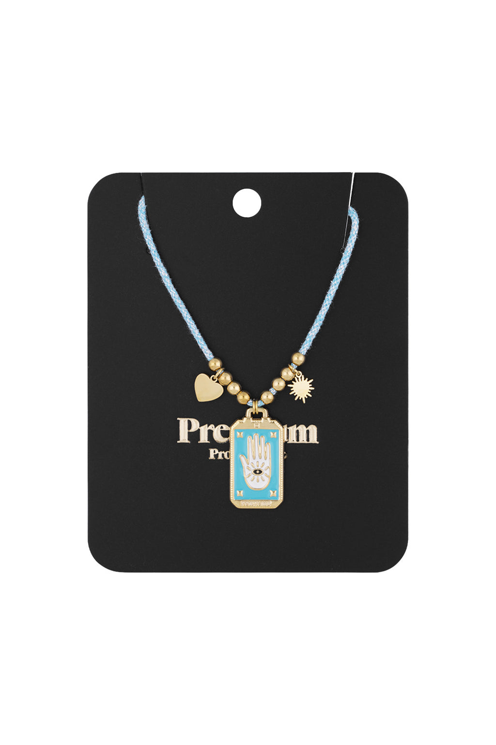 Eclipse Charm Necklace - Blue Gold kleur
