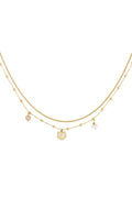 dubbele ketting met hart bedel