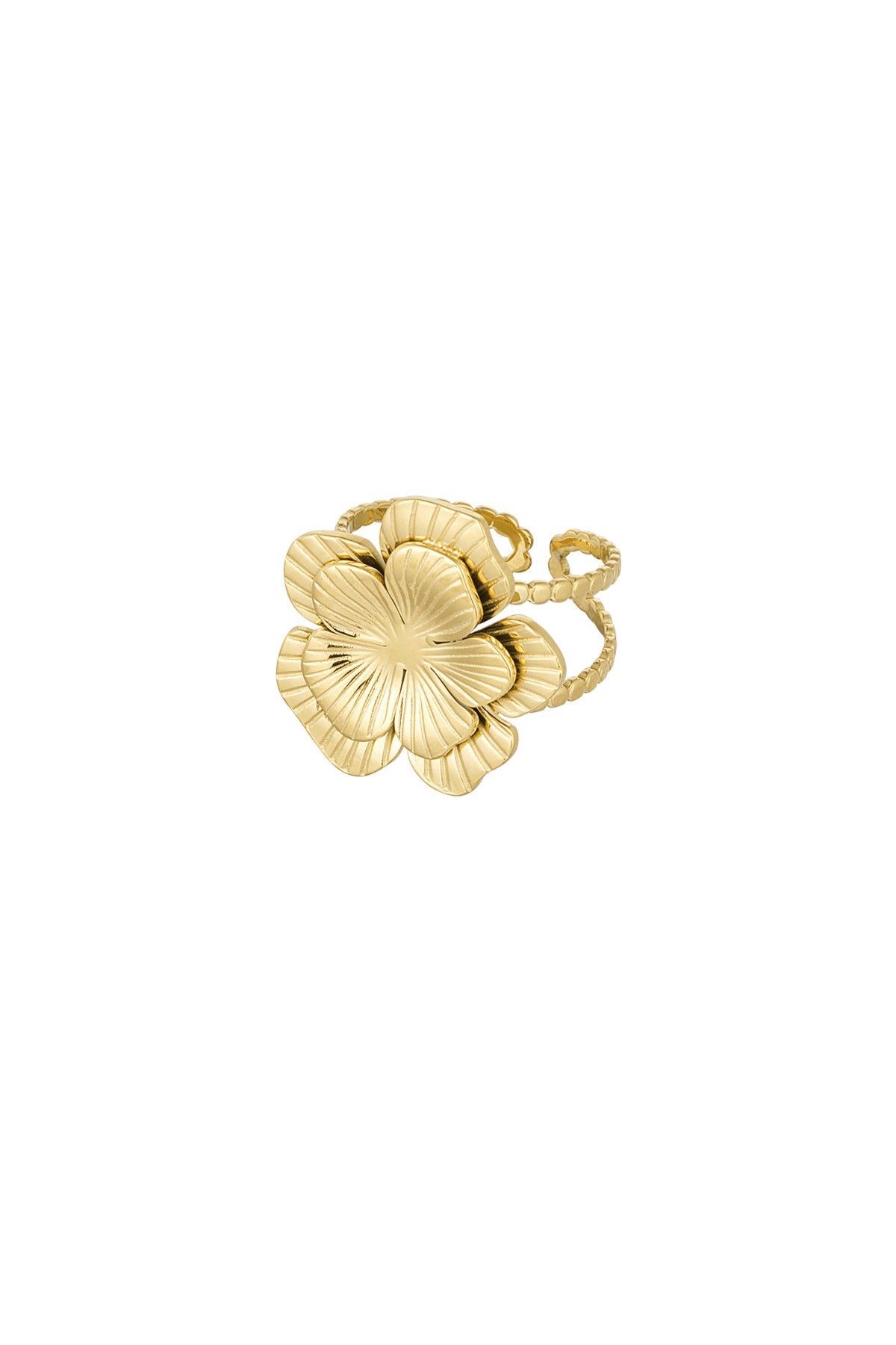 ring met verstelbare grote bloem