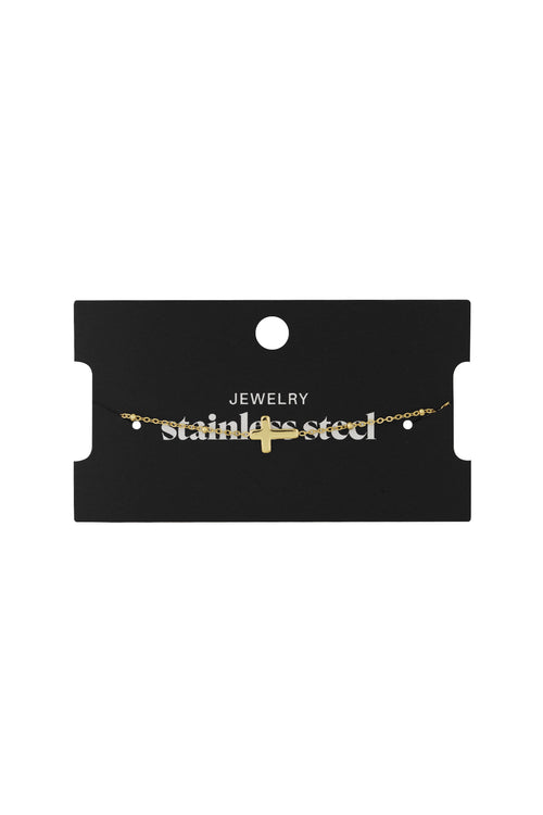 Armband Classic Cross Goud kleur Stainless Steel