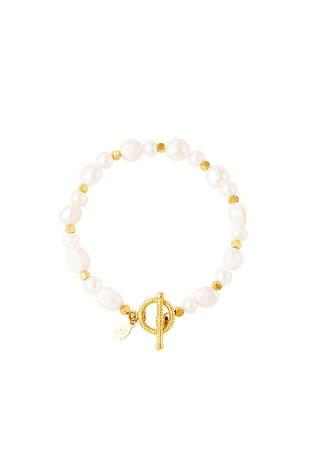 Roestvrij stalen armband parels Goud kleur Stainless Steel