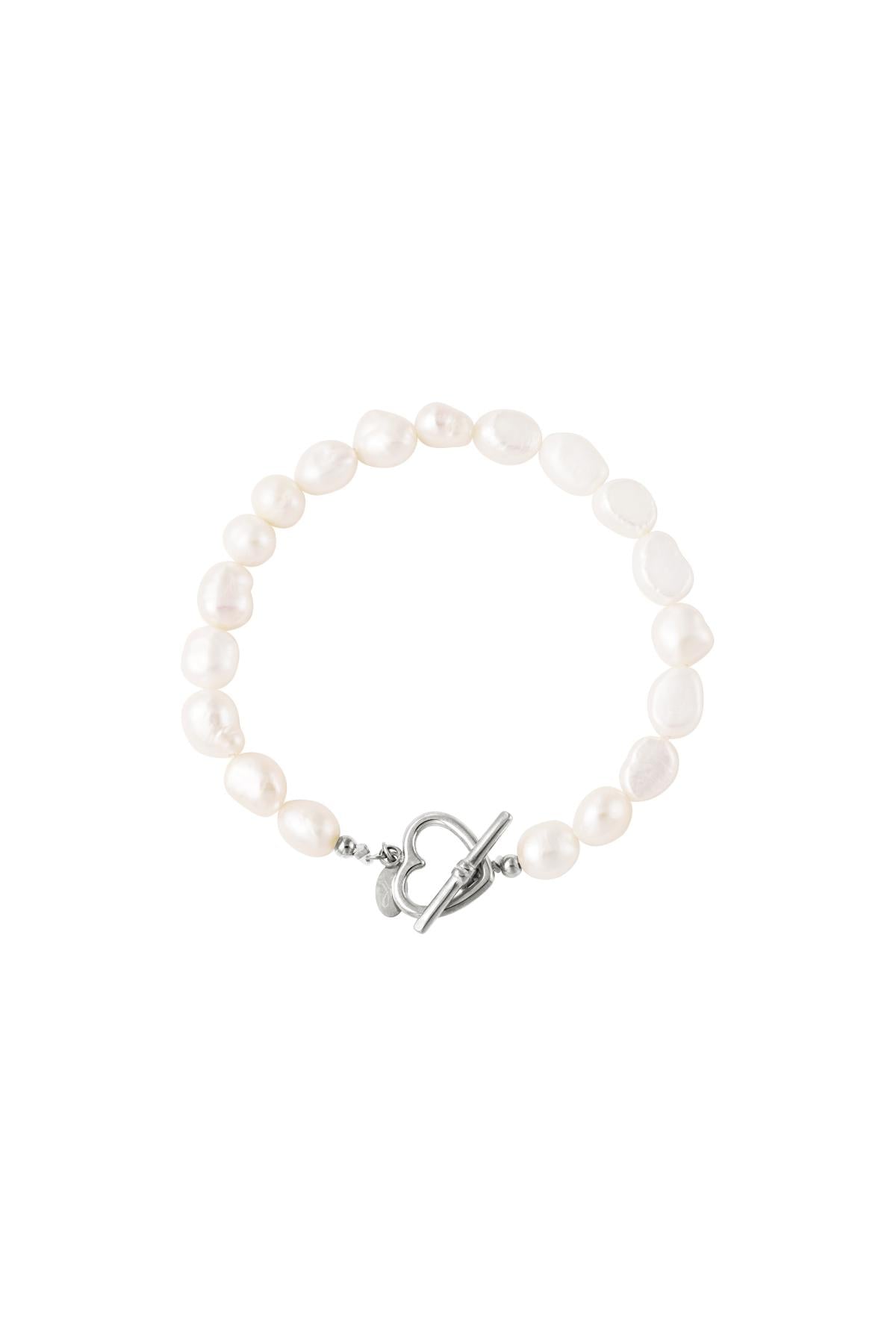 Armband parel hart sluiting Goud kleur Stainless Steel