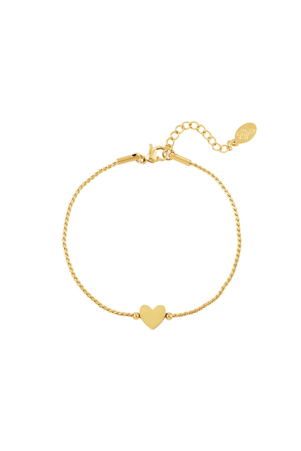 Roestvrij stalen armband hart Goud kleur Stainless Steel