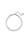 Roestvrij stalen armband dubbel geketend Zilver Stainless Steel
