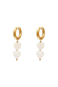 Parelhartjes oorbellen - #summergirls collection Wit Goud kleur Schelpjes