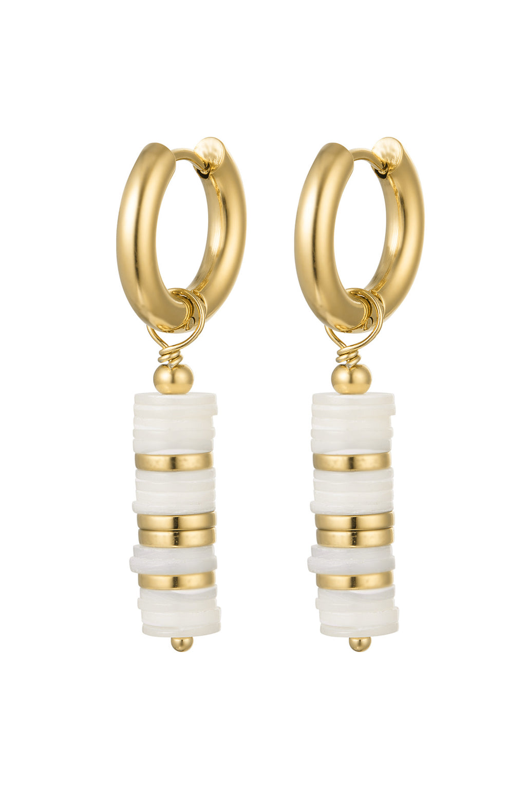 Oorbellen platte kraaltjes - Goud kleur Stainless Steel
