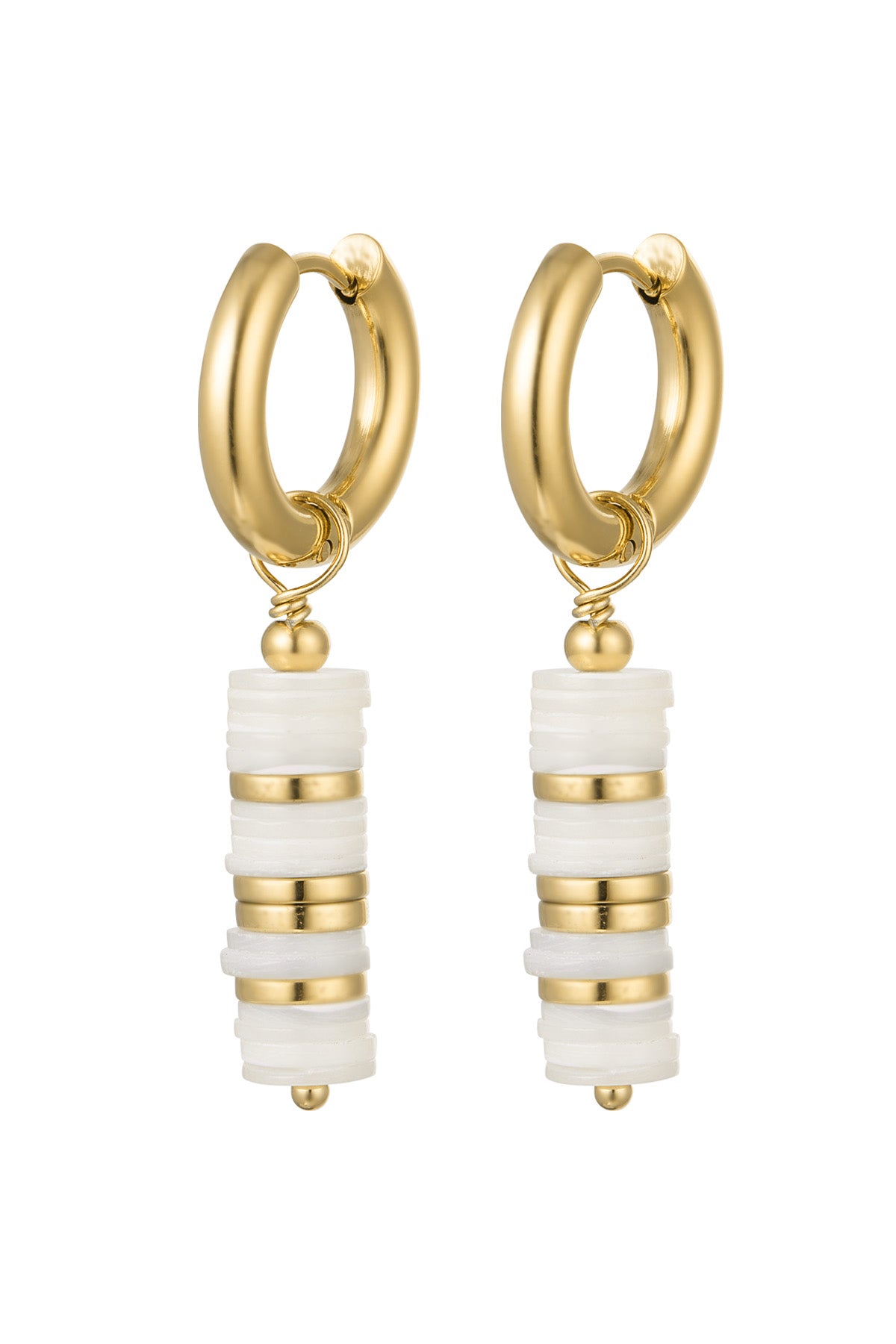 Oorbellen platte kraaltjes - Goud kleur Stainless Steel