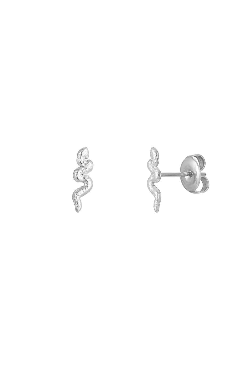 Oorbellensteker slang - zilver Stainless Steel