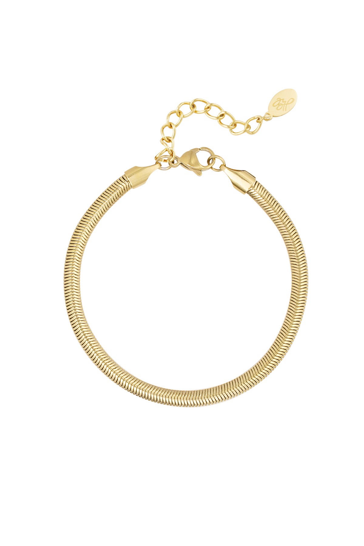 Armband platte visgraat smal - 4.0MM
