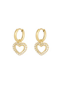 diamant hart oorbellen