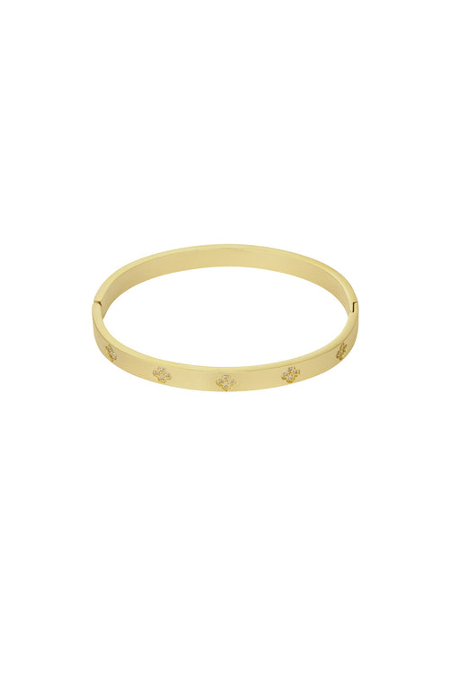 slavenarmband met klavers en steentjes