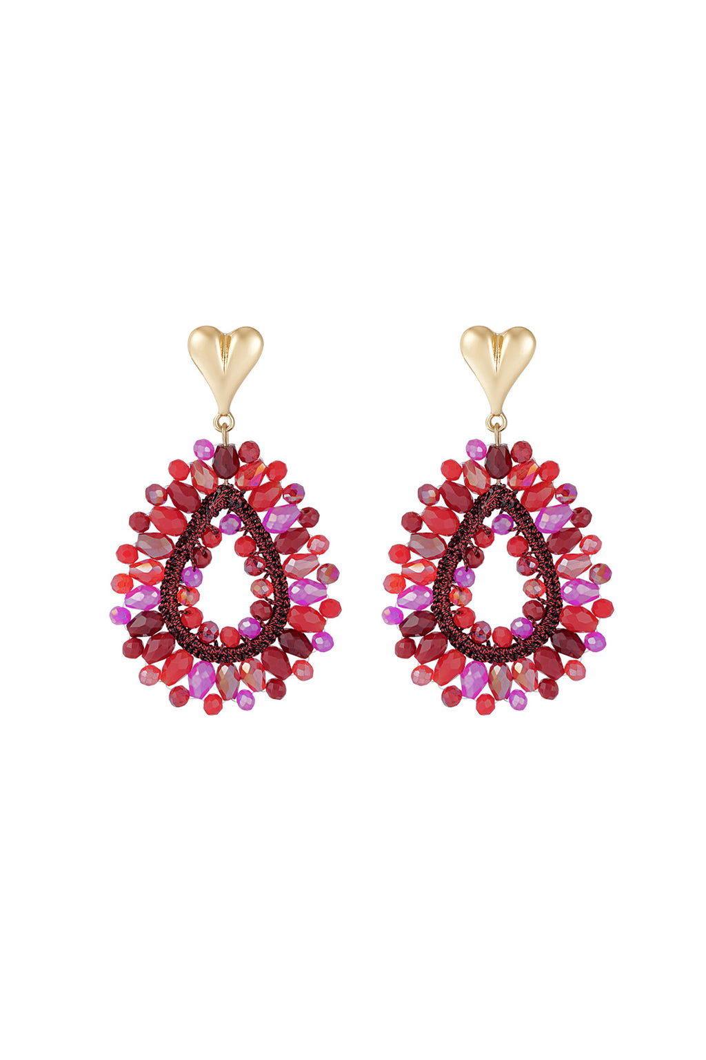 Beaded Love oorbellen