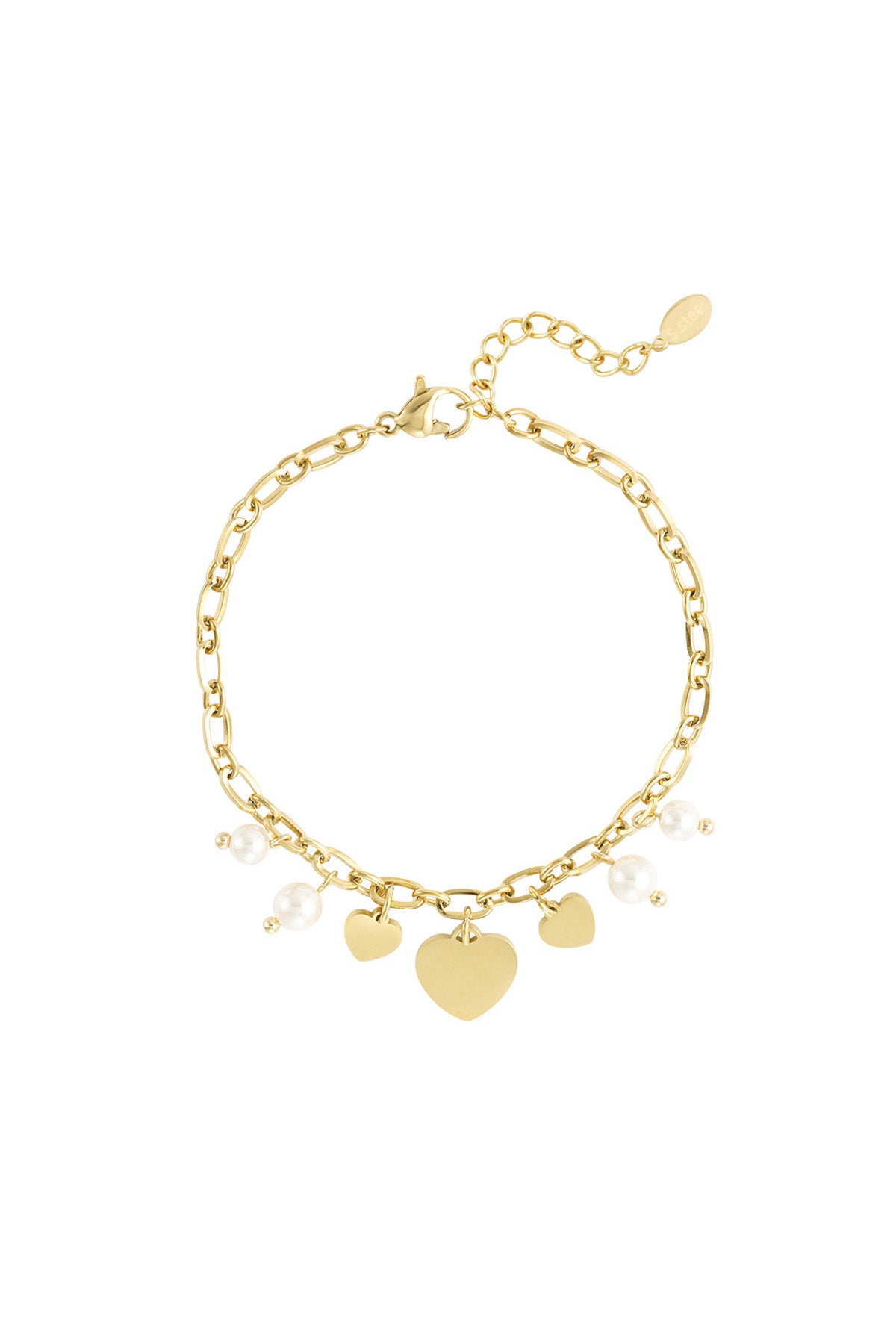hearts & pearls armband