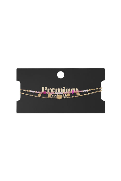 armband roze bedels