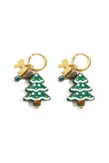Oorbellen van roestvrij staal met een plant, casual, kerst, eenvoudige serie, damessieraden