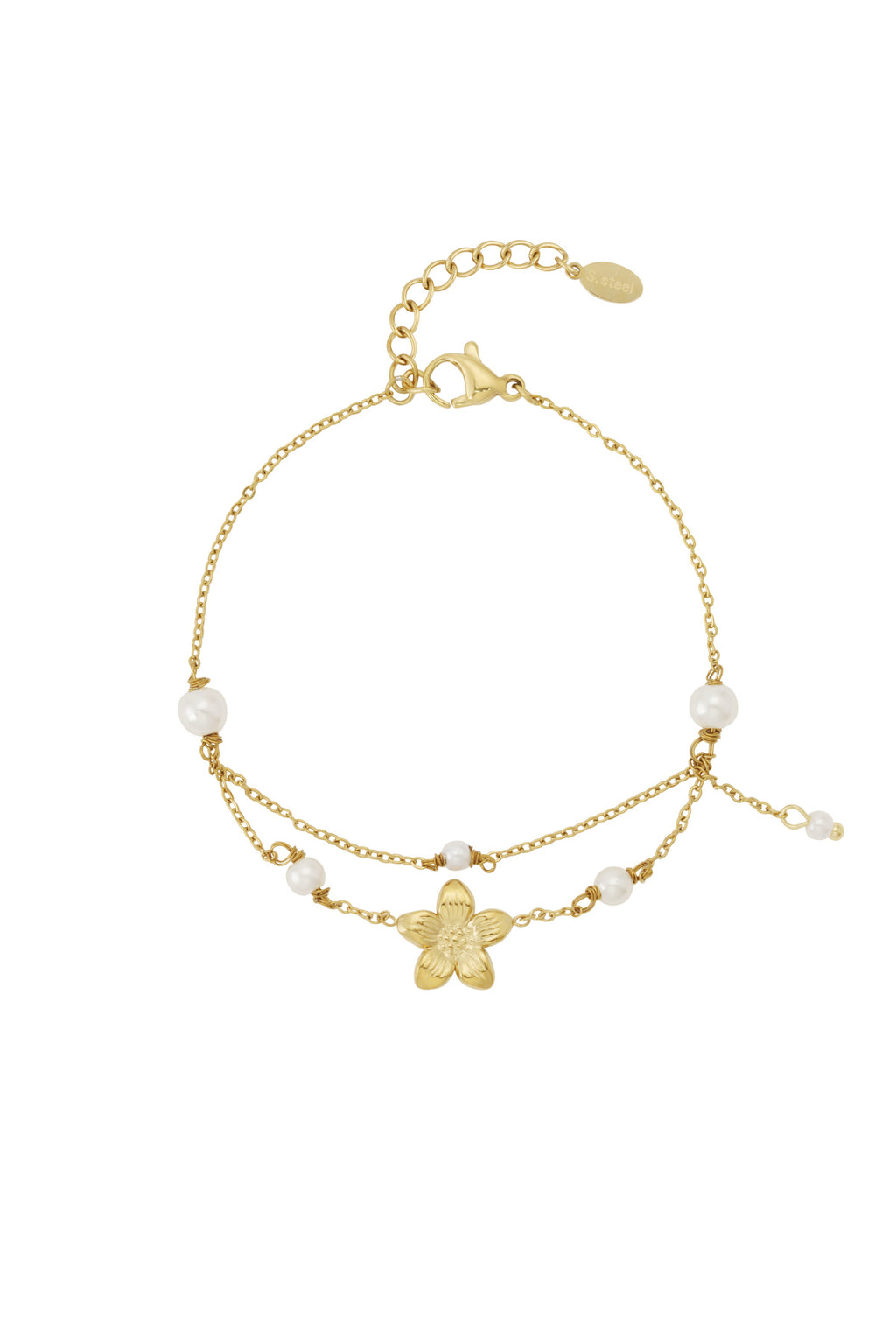 Dubbele moeite bloem armband