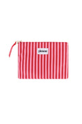 Plat toilettasje dunne streep - Roze rood