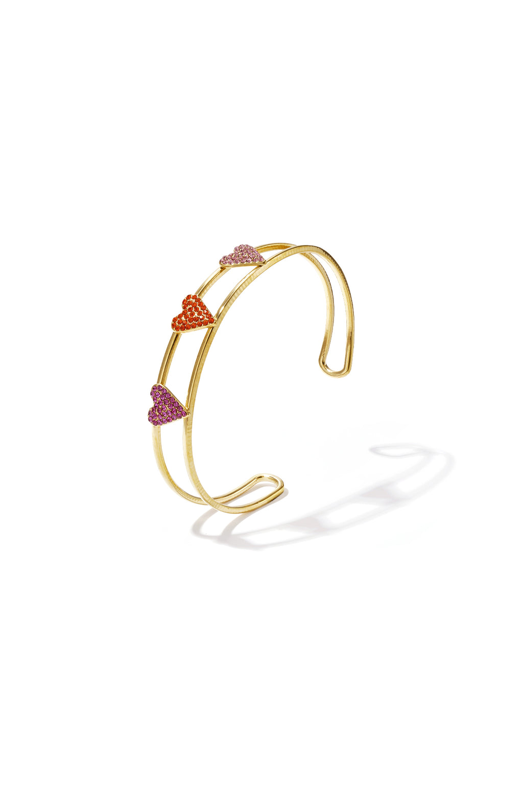 Bangle met strass harten