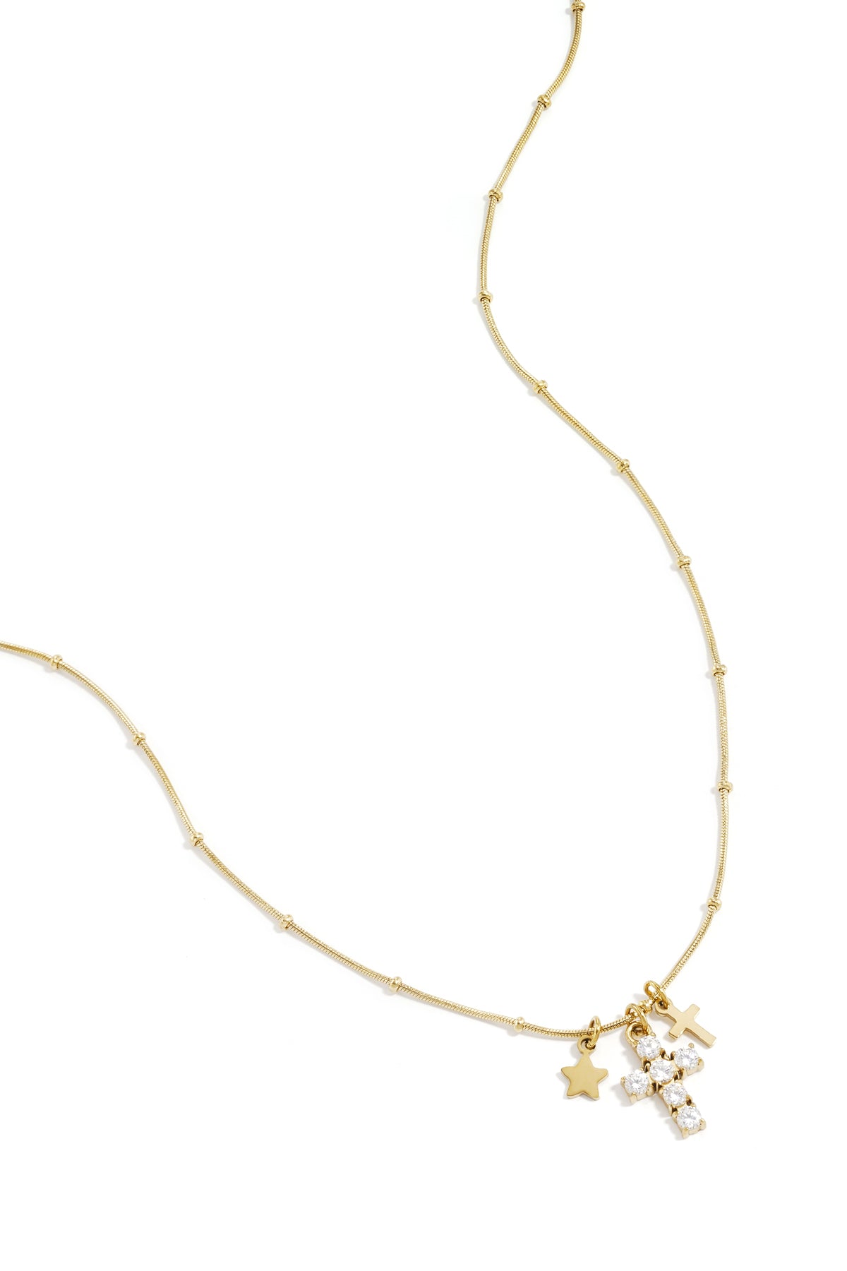 Ketting met kruis en ster charms