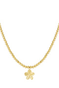 8mm holle kralenketting met een bloem