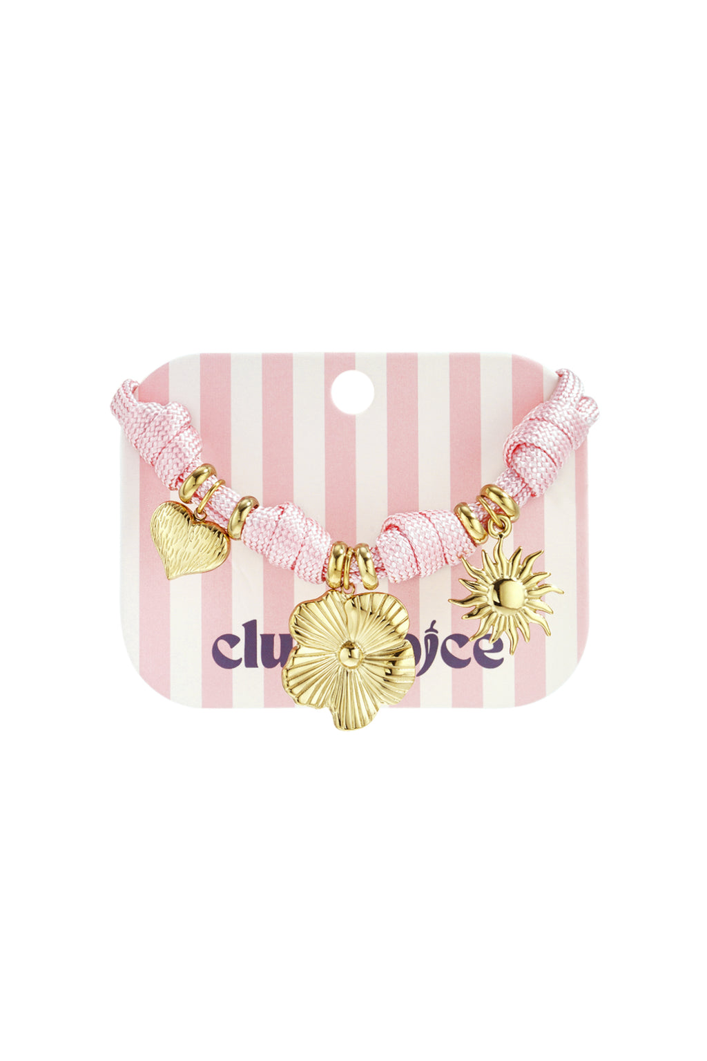 Touw armband met knoopjes en variërende charms