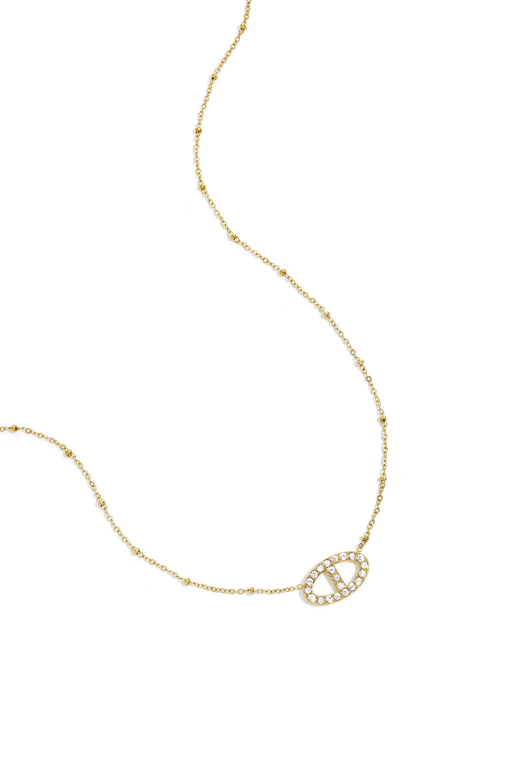 Ketting met belegde ovale hanger