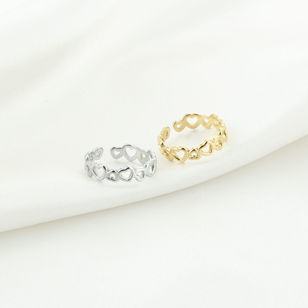 Hartjes ring goud en zilver