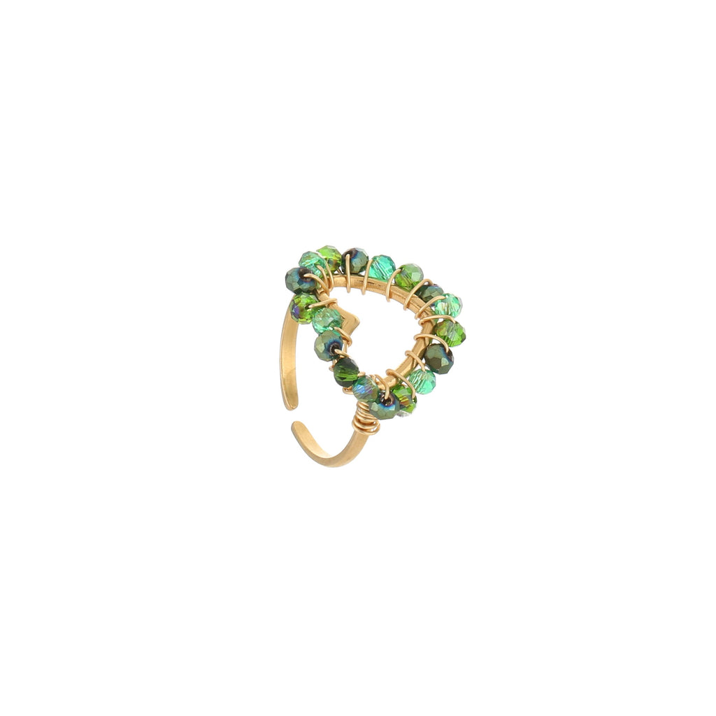 Hartjes ring kraaltjes groen