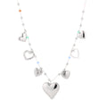 Ketting met hartjes bedels zilver
