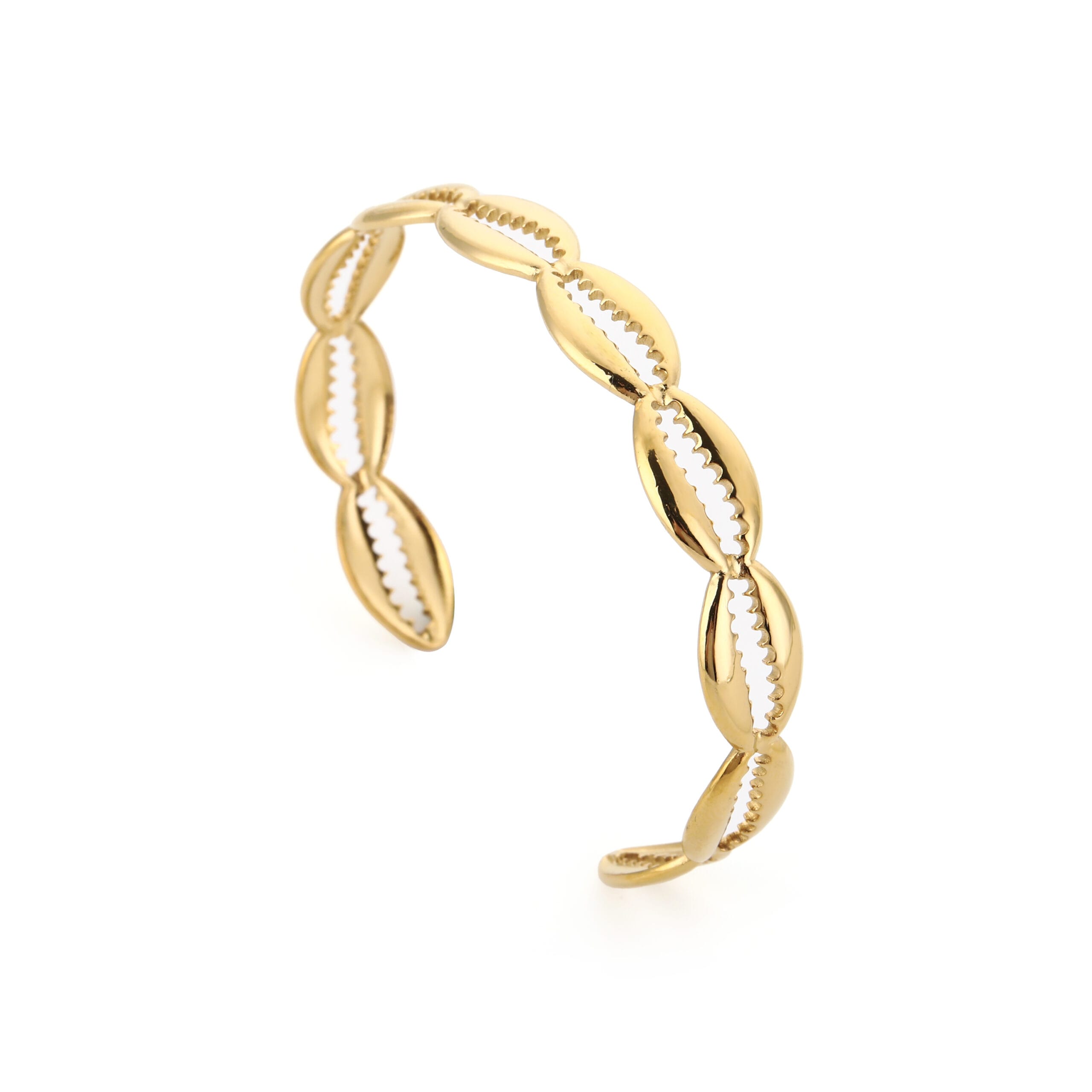 Schelpjes armband goud