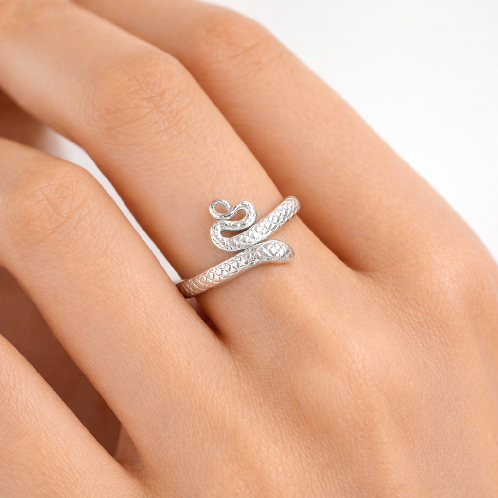 Slangen ring zilver