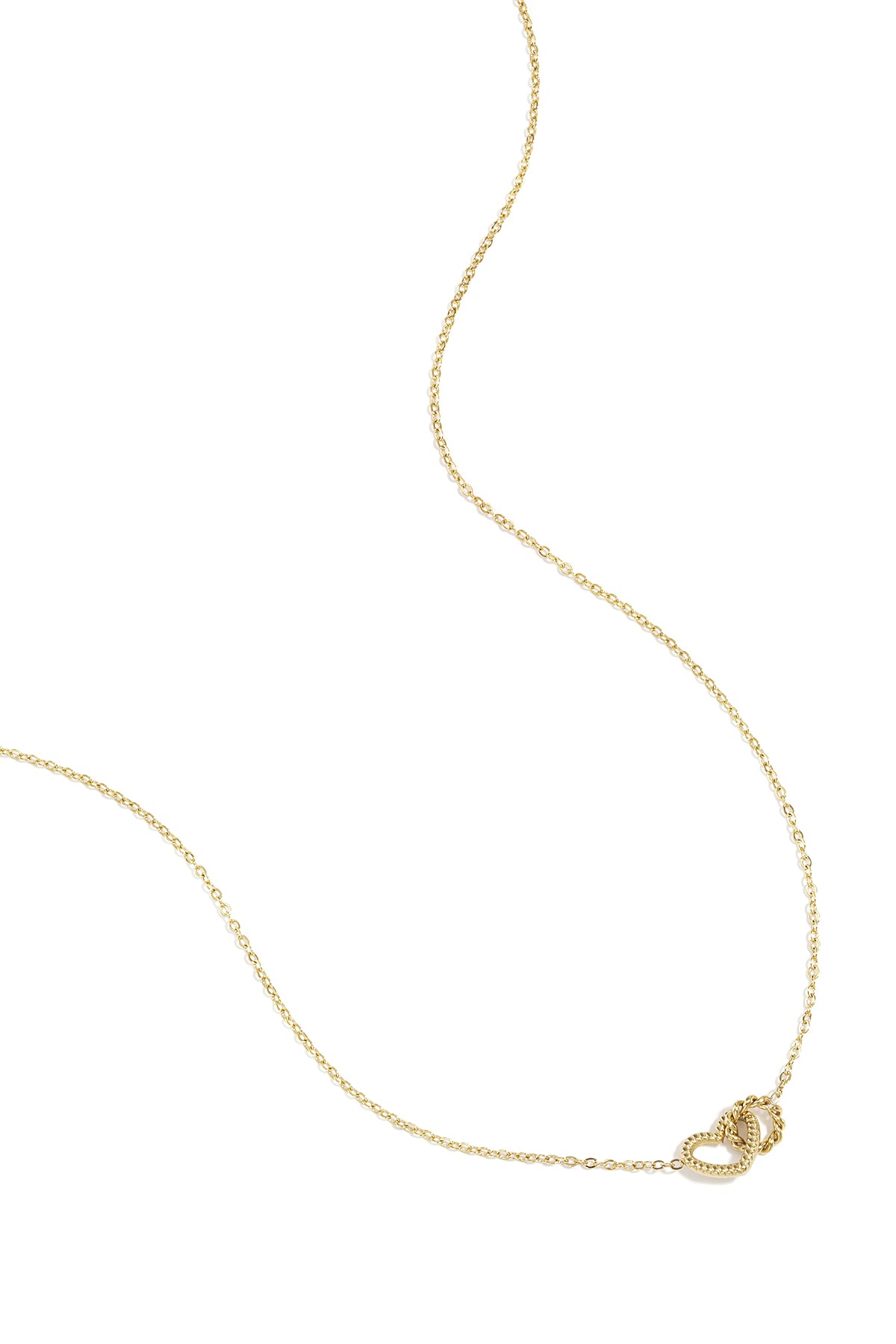 Ketting met verbonden hart bedel