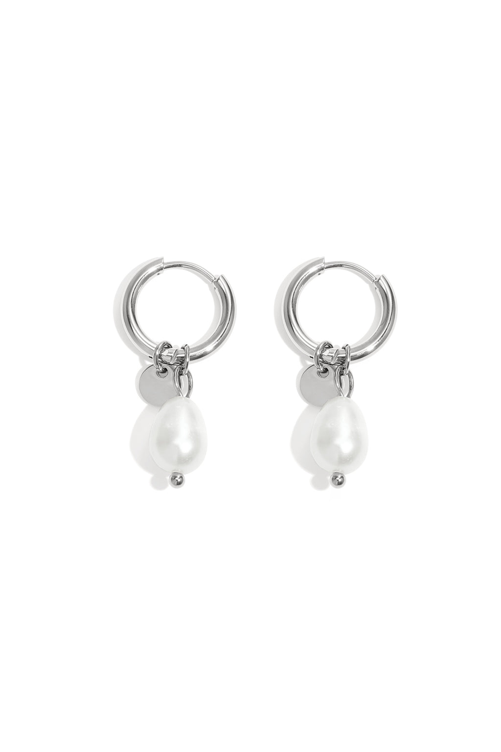 Oorbellen Pearl Drops Zilver Stainless Steel