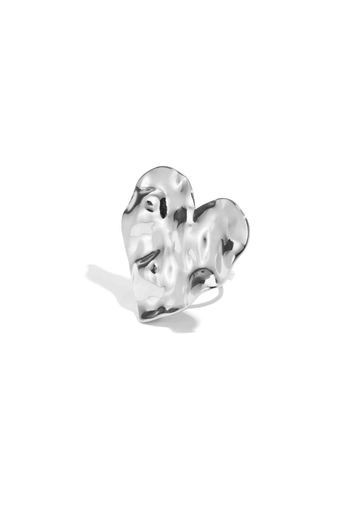 Grote hartvormige statement textuur ring