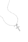 Ketting met belegde kruis hanger en charms