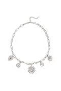 Ketting met zon en hart charms