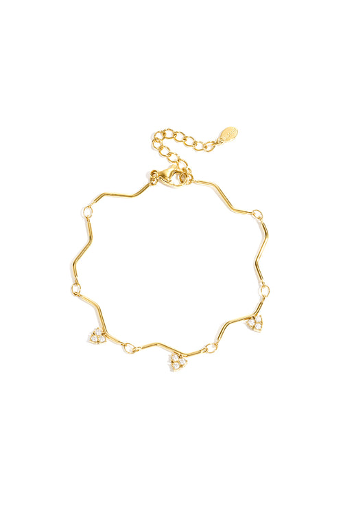 Armband met zigzag patroon en steentjes