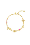 Armbanden met bedels van roestvrij staal met bloemenmotief