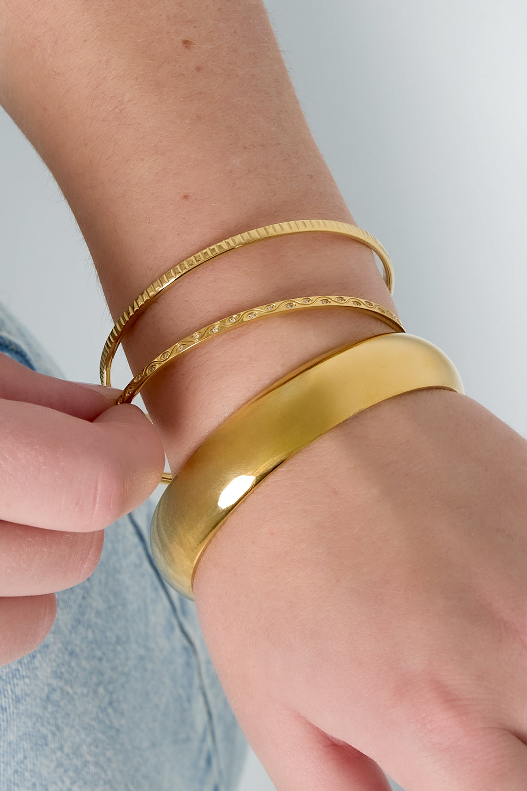 Strakke glanzende armband